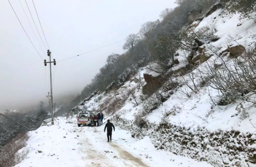 Snow covered road